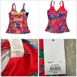 Women’s Apt. 9 Small Tankini Underwire Padded Cup Swim Swimwear Tank Top NWT